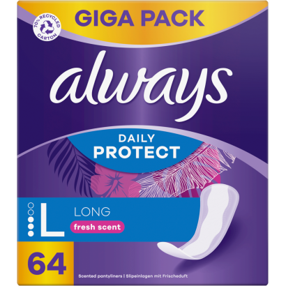 Always Daily Protect Hosszú Friss illattal Tisztasági Betét 64 Darabos Kiszerelés