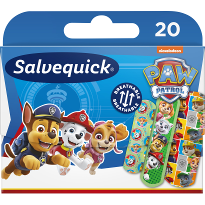 Salvequick Paw Patrol flexibilis és tartós sebtapasz aktív gyermekek számára 20 db