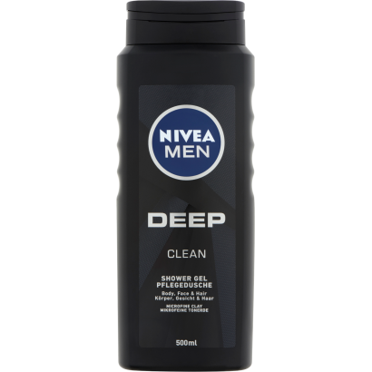 NIVEA MEN Deep Clean 3 az 1-ben tusfürdő testre, arcra, hajra 500 ml
