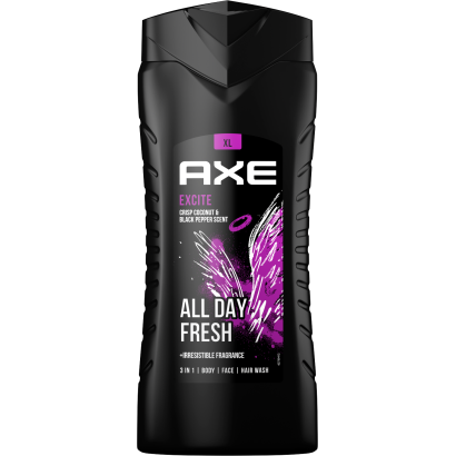 AXE Excite 3 in 1 tusfürdő testre, arcra, hajra 400 ml