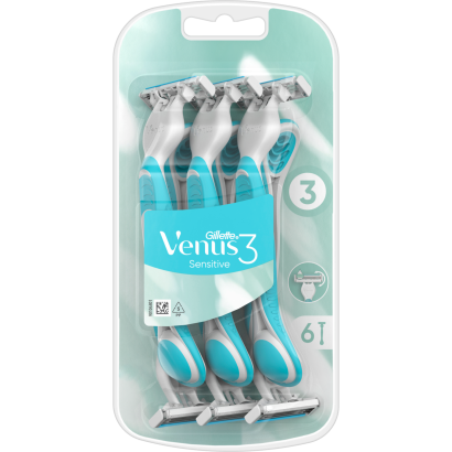 Gillette Venus 3 Sensitive Eldobható Borotva, 6 Db/Csomag