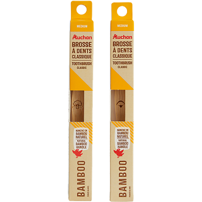 Auchan Nívó fogkefe medium bambusz