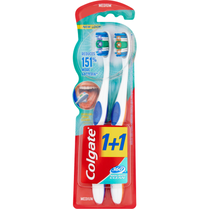 Colgate 360 Deep Clean közepes fogkefe 2 db