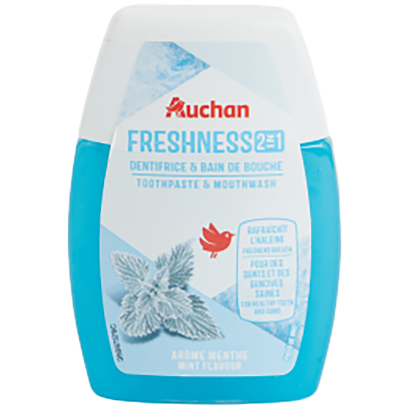 Auchan Kedvenc Fogkrém és szájvíz 2in1 friss íz 75 ml