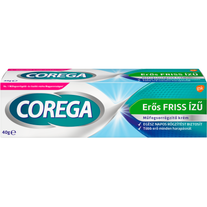 Corega Erős Friss Ízű mentolos műfogsorrögzítő krém 40 g