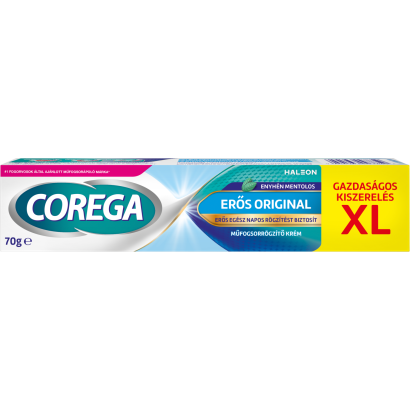 Corega Erős Original enyhén mentolos műfogsorrögzítő krém 70 g