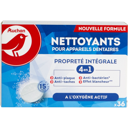 Auchan Nívó Protézis tisztító tabletta fehérítő 36 db