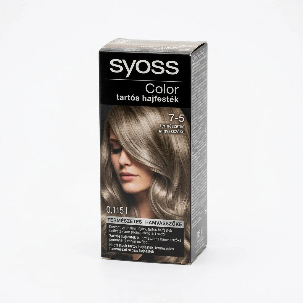 Syoss Color tartós hajfesték 7-5 természetes hamvasszőke