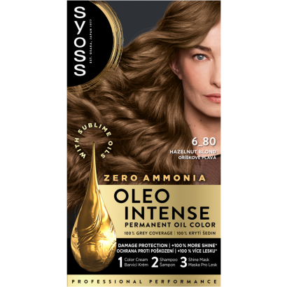 Syoss Oleo Intense tartós hajfesték 6-80 Mogyoró szőke