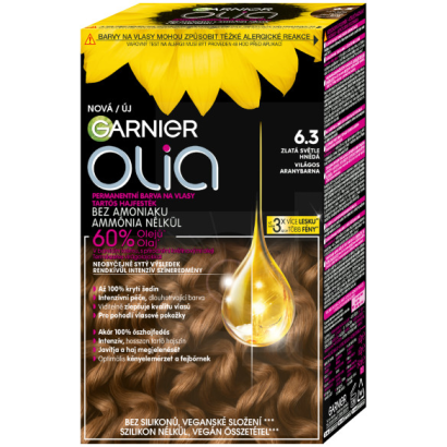 Garnier Olia tartós hajfesték 6 .3 Világos aranybarna, 60 +60 +54 ml