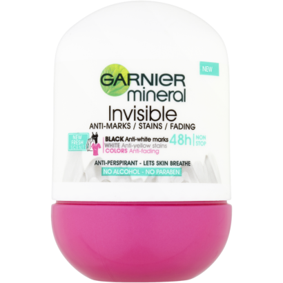 Garnier Mineral Invisible Anti-marks/stains/fading 48 h Fresh Scent izzadásgátló golyós dezodor 50 m
