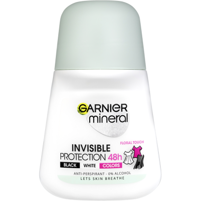 Garnier Mineral Invisible Black White Colors Floral Touch 48 h Roll-on 50 ml