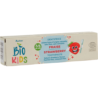 Auchan Kedvenc Bio gyermek fogkrém eper 50 ml
