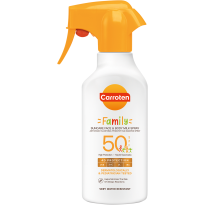 Carroten Family SPF50 naptej spray arcra és testre 270 ml