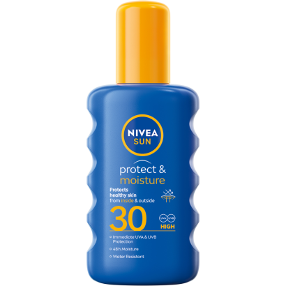 NIVEA SUN Protect & Moisture hidratáló napozó spray FF30 200 ml