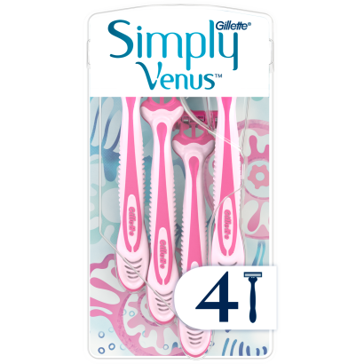 Gillette Simply Venus 3 Eldobható Borotva, 4 Db/Csomag
