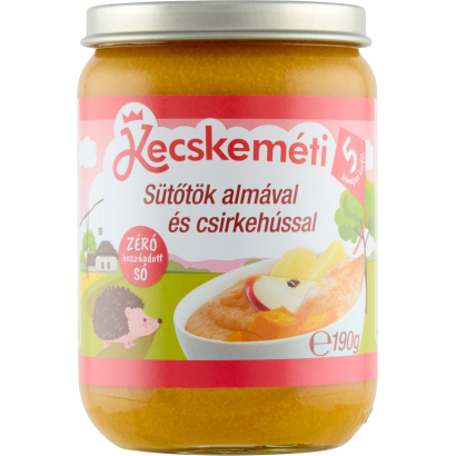 Kecskeméti sütőtök almával és csirkehússal bébiétel 5 hónapos kortól 190 g