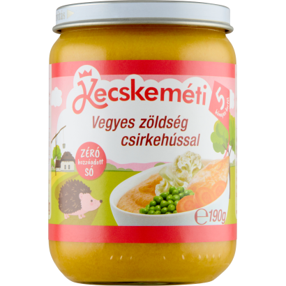 Kecskeméti vegyes zöldség csirkehússal bébiétel 5 hónapos kortól 190 g