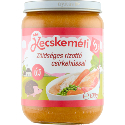 Kecskeméti zöldséges rizottó csirkehússal bébiétel 5 hónapos kortól 190 g