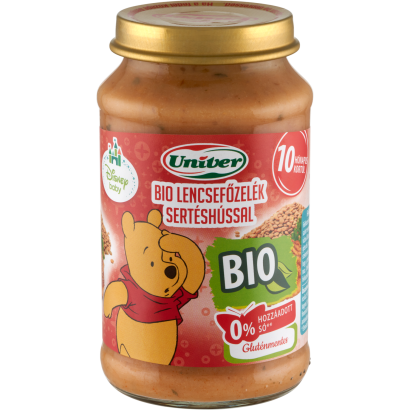 Univer bio lencsefőzelék sertéshússal bébiétel, 10 hónapos kortól 220 g