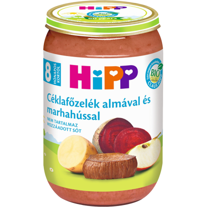 HiPP BIO céklafőzelék almával és marhahússal bébiétel 8 hónapos kortól 220 g