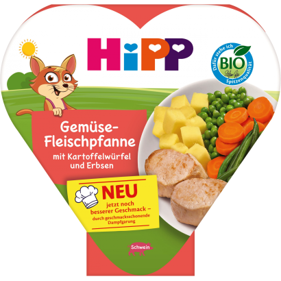 HiPP zöldséges húsragu burgonyakockával és zöldborsóval bébiétel 250 g