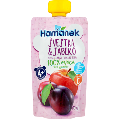 Hamánek alma és szilva gyümölcspüré 4 hónapos kortól 100 g