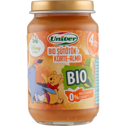 Univer Disney Baby bio sütőtök-körte-alma bébidesszert 4 hónapos kortól 163 g