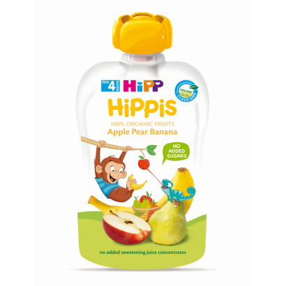 HiPP HiPPiS BIO alma-körte-banán gyümölcspép 4 hónapos kortól 100 g