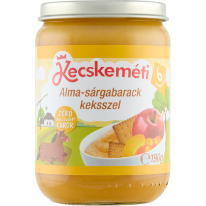 Kecskeméti alma-sárgabarack keksszel bébidesszert 6 hónapos kortól 190 g