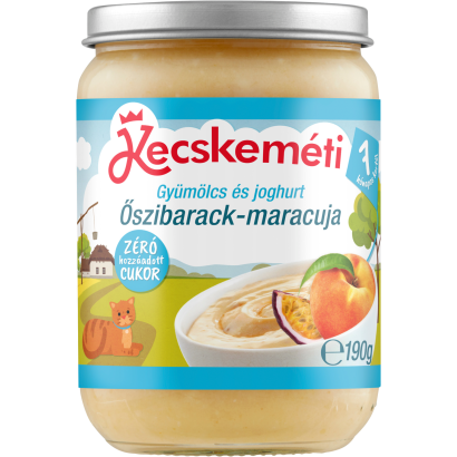 Kecskeméti BIO gyümölcs és joghurt őszibarack-maracuja bébidesszert 7 hónapos kortól 190 g