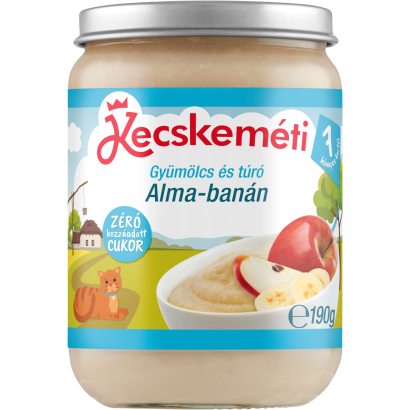Kecskeméti BIO gyümölcs és túró alma-banán bébidesszert 7 hónapos kortól 190 g