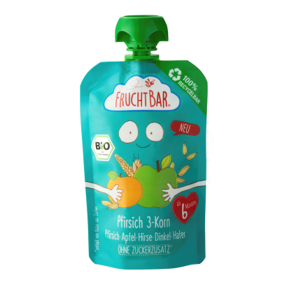 FRUCHTBAR BIO ŐSZIBARACK, ALMA 3 FÉLE GABONÁVAL 6HÓ 100G ( ÚJRAHASZNOSÍTHATÓ CSOMAGOLÁSBAN)