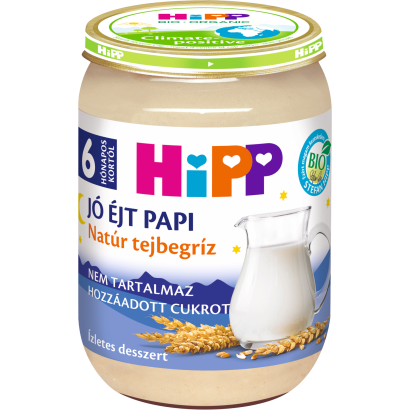 HiPP Jó Éjt Papi BIO natúr tejbegríz bébidesszert 6 hónapos kortól 190 g