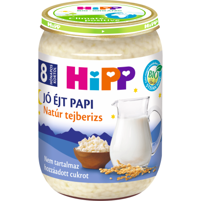 HiPP Jó Éjt Papi BIO natúr tejberizs bébidesszert 8 hónapos kortól 190 g