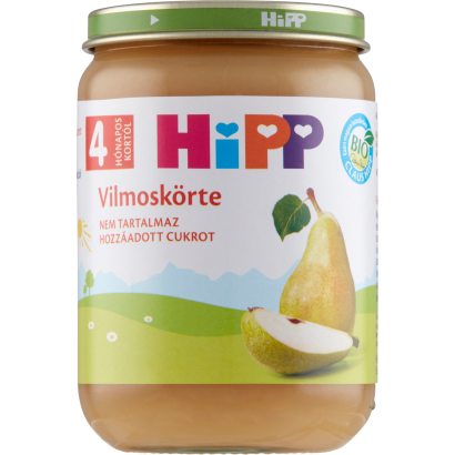 HiPP BIO vilmoskörte gyümölcskészítmény bébidesszert 4 hónapos kortól 190 g