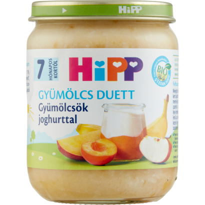 HiPP Gyümölcs Duett BIO gyümölcsök joghurttal bébidesszert 7 hónapos kortól 160 g