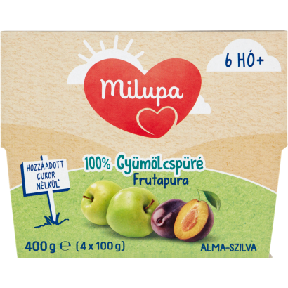 Milupa Frutapura alma-szilva 100% gyümölcspüré 6 hó+ 4 x 100 g (400 g)