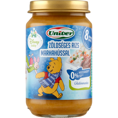 Univer bio zöldséges rizs marhahússal bébiétel, 8 hónapos kortól 163 g