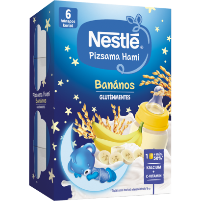 Nestlé Pizsama Hami UHT gluténmentes banános folyékony gabonás bébiétel 6 hónap+ 2 x 200 ml (400 ml)