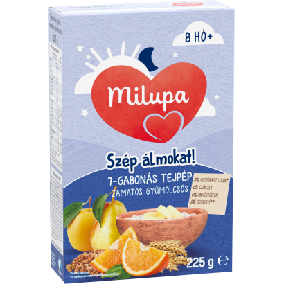Milupa Szép álmokat! zamatos gyümölcsös 7-gabonás tejpép 8 hó+ 225 g