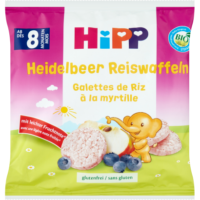 HiPP BIO almás-áfonyás rizskorong 8 hónapos kortól 30 g