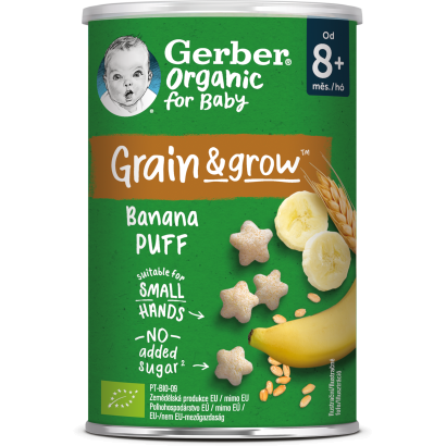 Gerber bio banános gabonasnack, 8 hónapos kortól 35 g