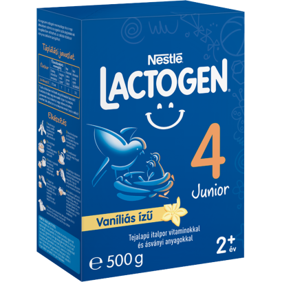 Lactogen 4 Junior Vaníliás ízű Tejalapú italpor vitaminokkal és ásványi anyagokkal 2 év+ 500 g