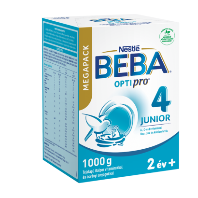 Beba Optipro 4 Junior Tejalapú italpor vitaminokkal és ásványi anyagokkal 2 év+ 1000 g
