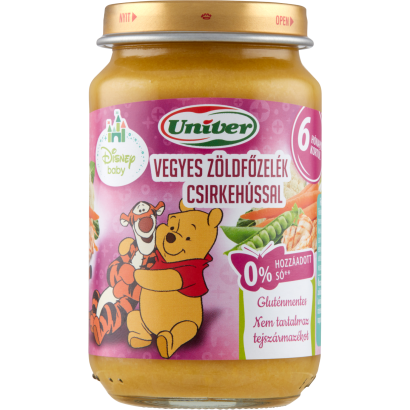 Univer vegyes zöldfőzelék csirkehússal bébiétel 6 hónapos kortól 163 g