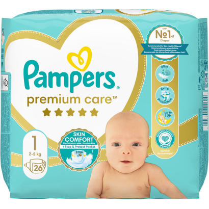 Pampers Premium Care, Méret: 1, 26 Pelenka, 2kg-5kg
