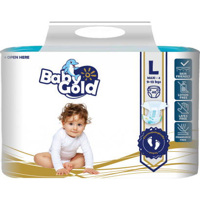 Baby Gold uniszex csecsemőpelenka méret: 4, 9-13 kg 40 db