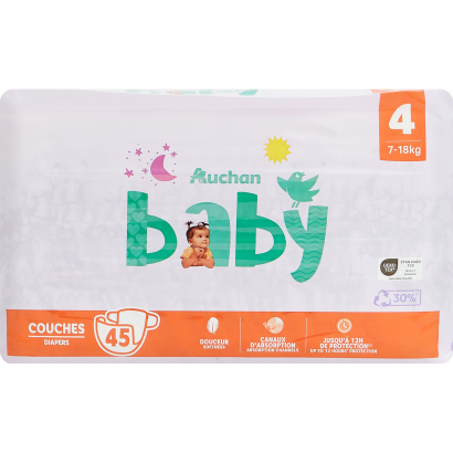 Auchan Kedvenc Baby nadrágpelenka 4-es méret 7-18 kg 45 db