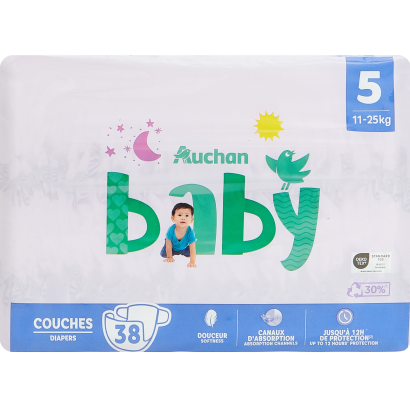 Auchan Kedvenc Baby nadrágpelenka 5-ös méret 11-25 kg 38 db